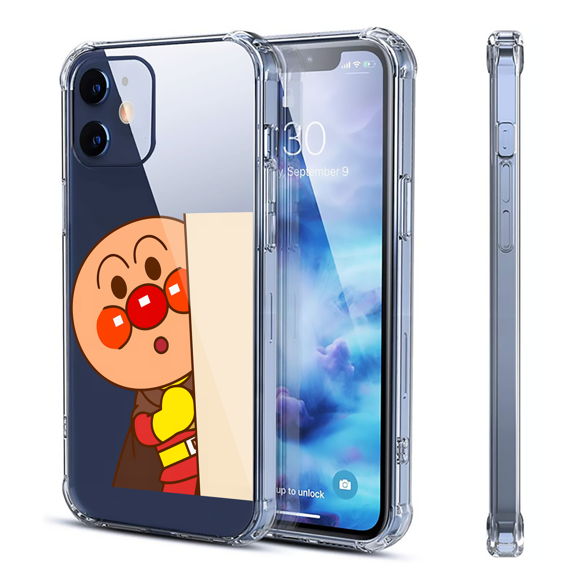 （画像用） アンパンマン Anpanman 【iPhone 12シリーズ対応】透明スマホケース（クリアソフトケース）